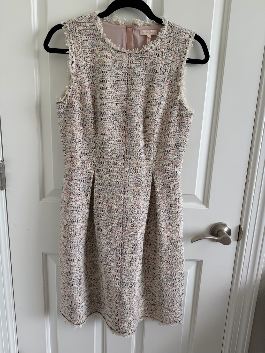 Sleeveless Tweed Shift Dress In Blush Mix - Brand: Rebecca Taylor